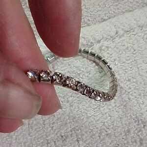 Silvertone stretch crystal tennis bracelet